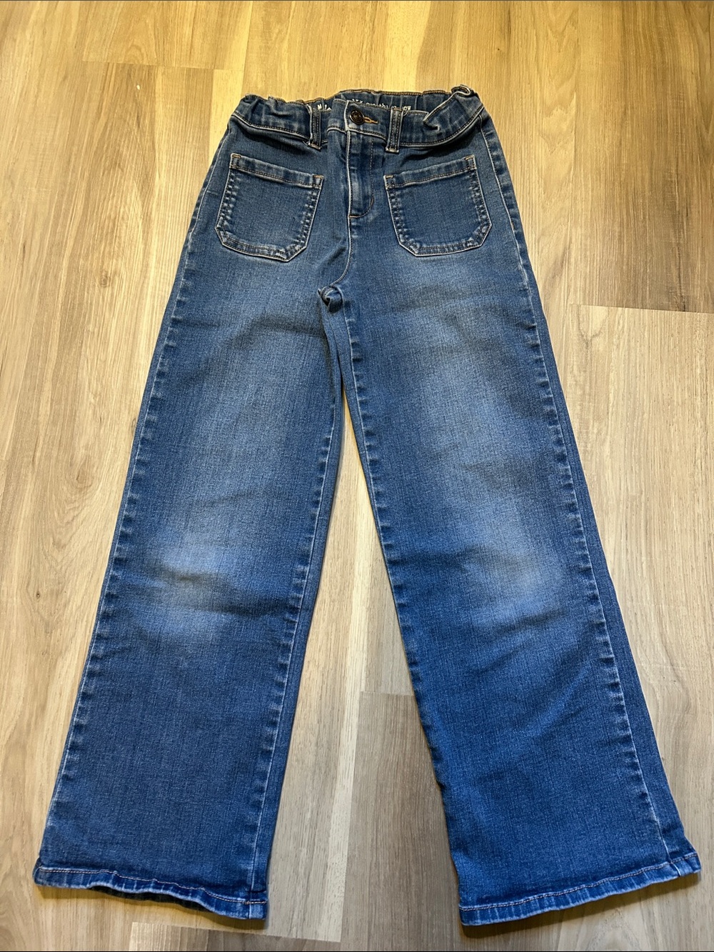 Primary Kids Patch Pocket Wide Leg Jeans size 8